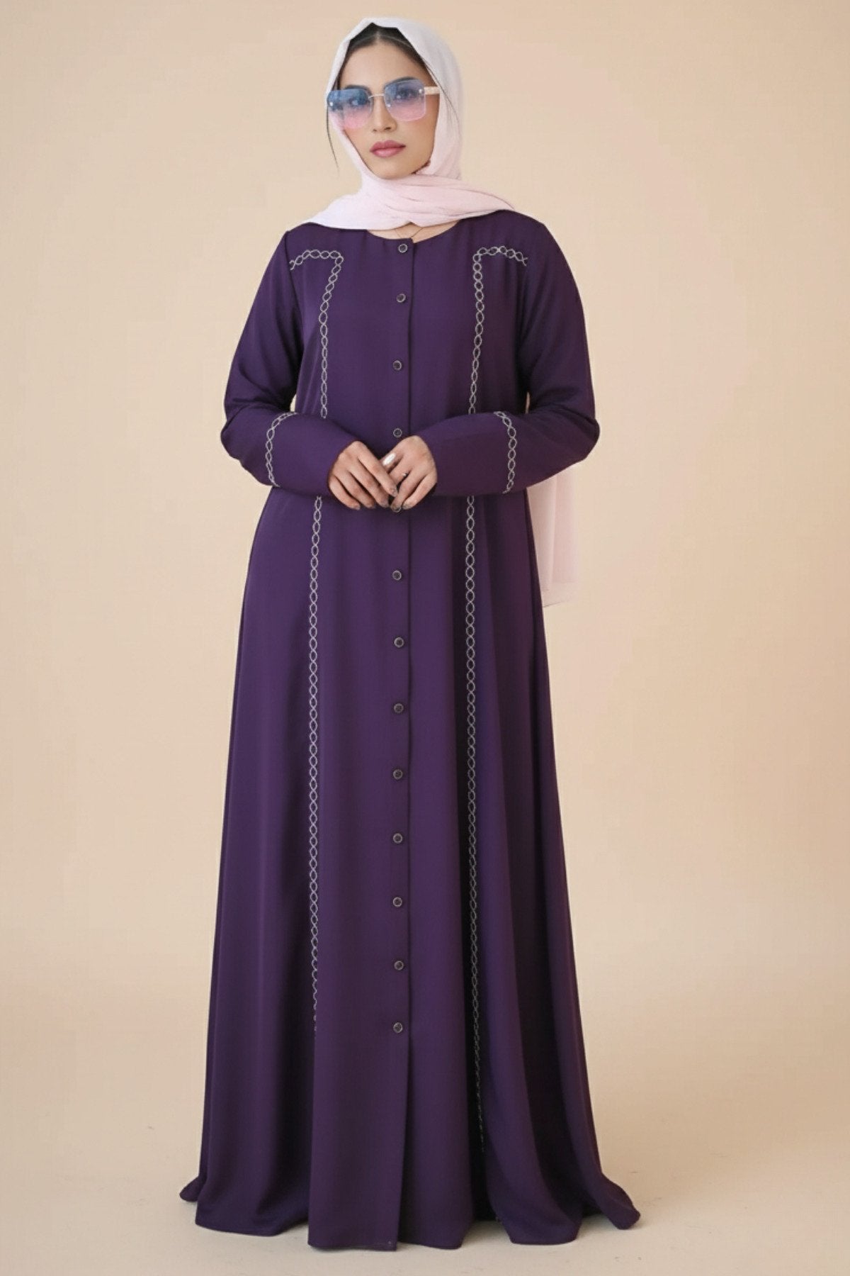 Purple Haze Embroidered Abaya