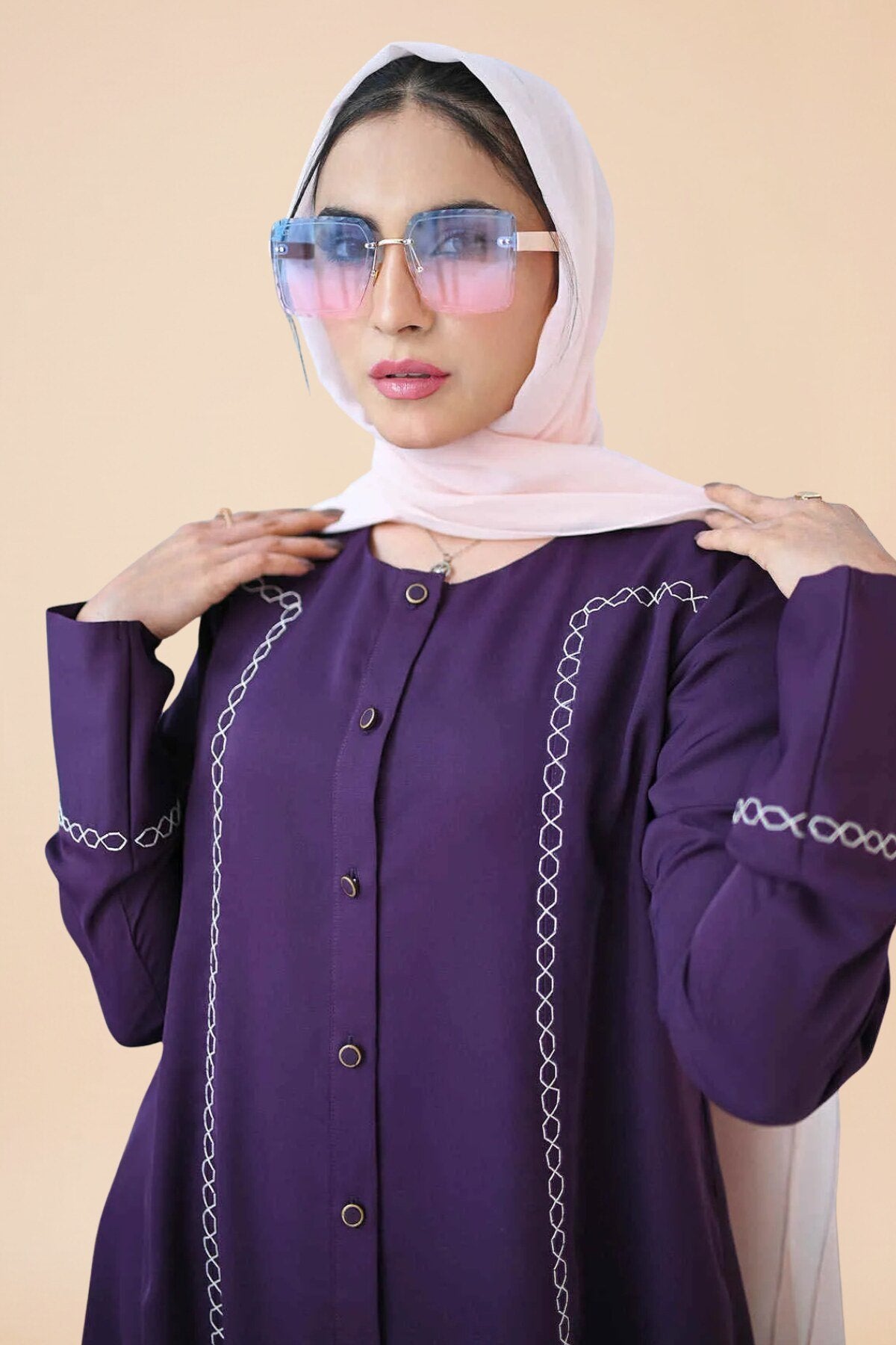 Purple Haze Embroidered Abaya