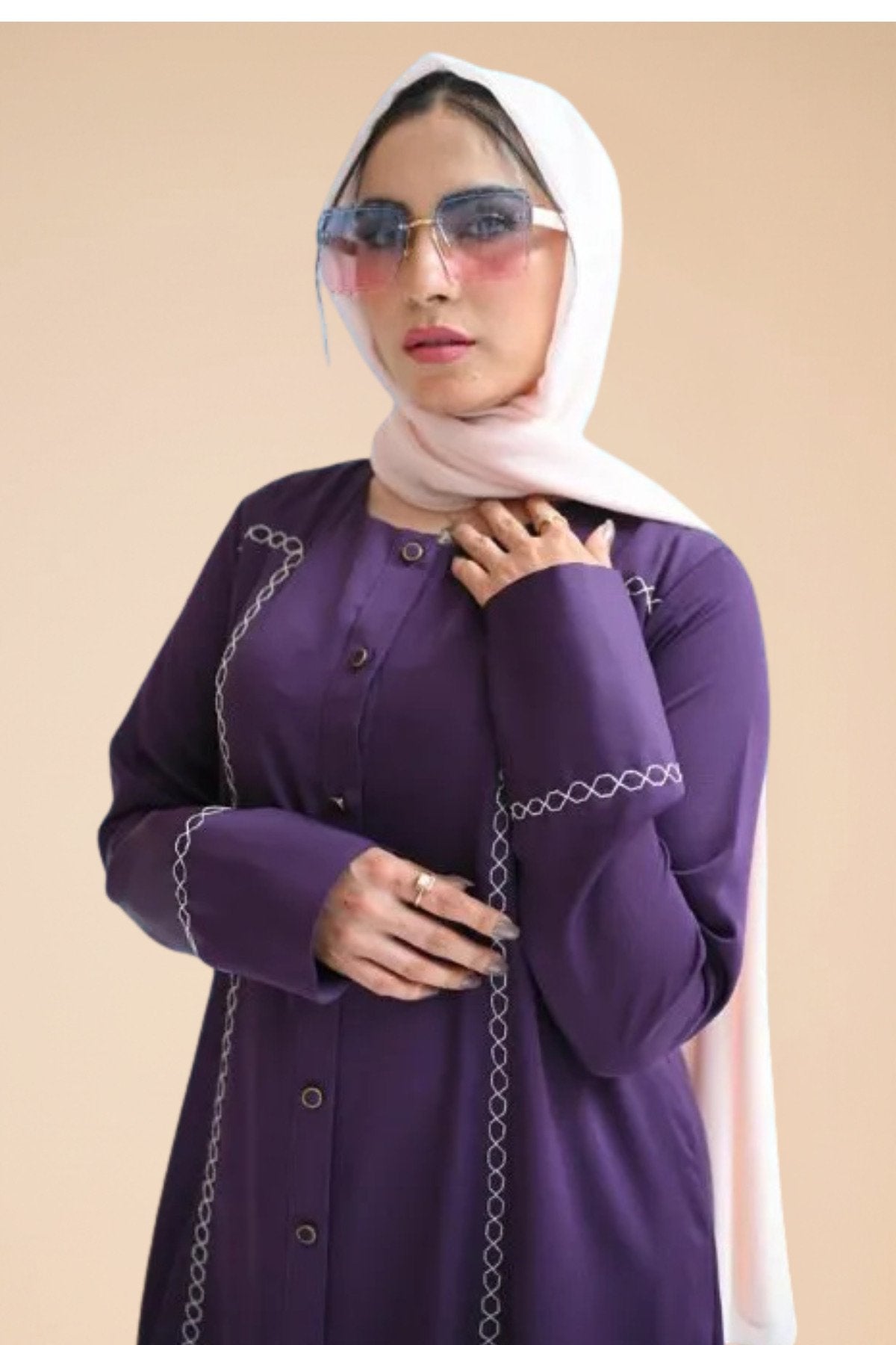 Purple Haze Embroidered Abaya