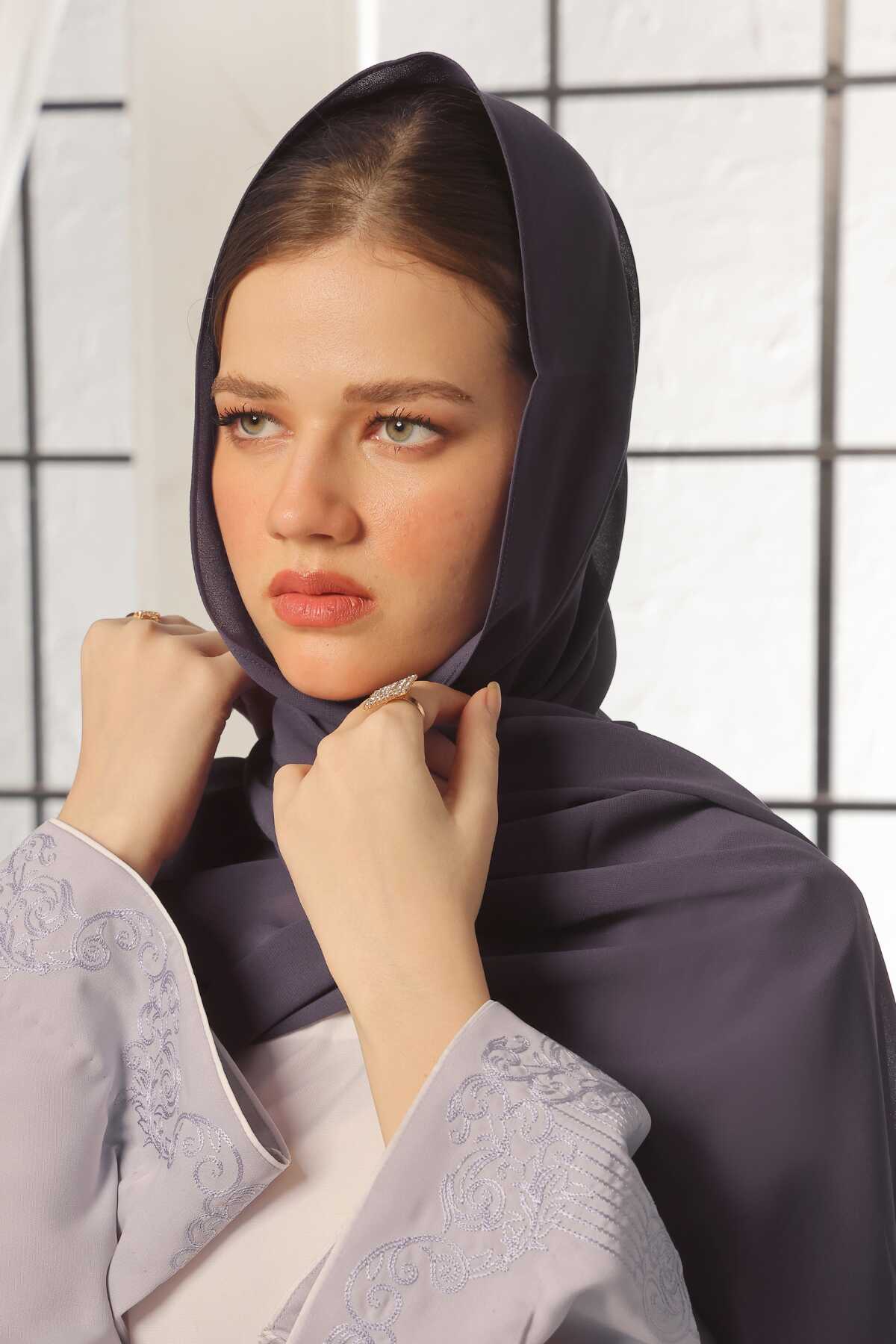 Purple Taupe Georgette Hijab