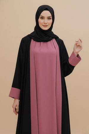 Raspberry Glace Kimono Abaya