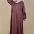 Rose Taupe Embroidered Abaya