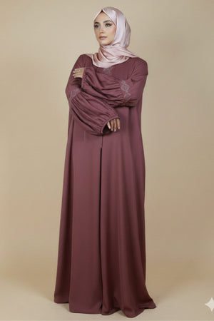 Rose Taupe Embroidered Abaya