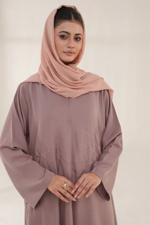 Rosy Brown Embroidered Abaya