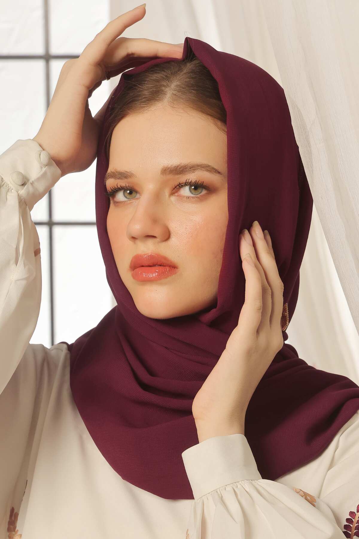 Rustic Red Georgette Hijab