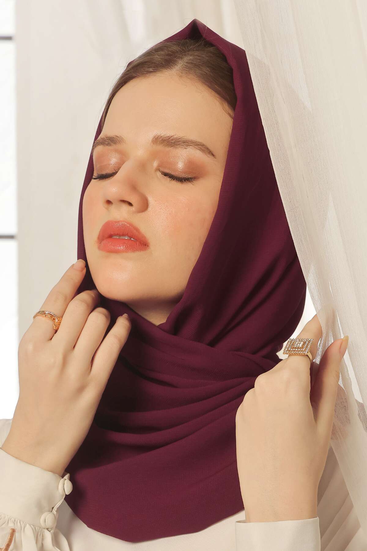 Rustic Red Georgette Hijab