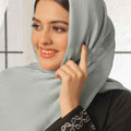 Silver Crinkle Silk Hijab