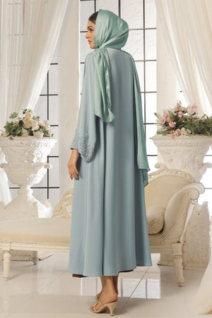 Sky Blue Beaded Abaya