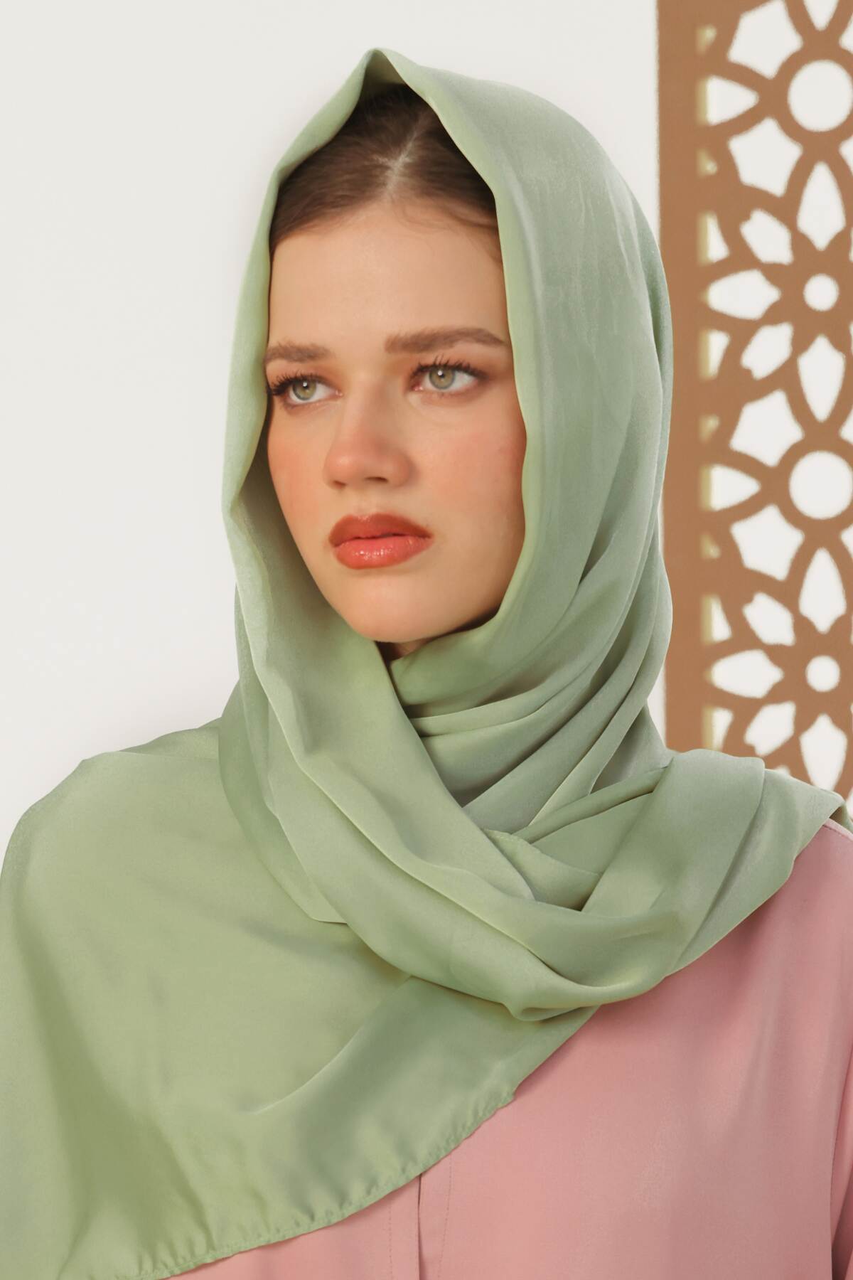 Soft Green Silk Hijab