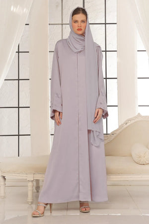 Swirls Embroidered Lilac Abaya