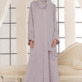 Swirls Embroidered Lilac Abaya