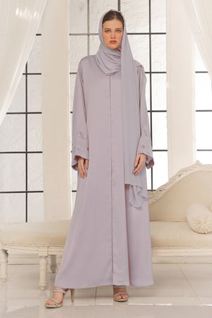 Swirls Embroidered Lilac Abaya