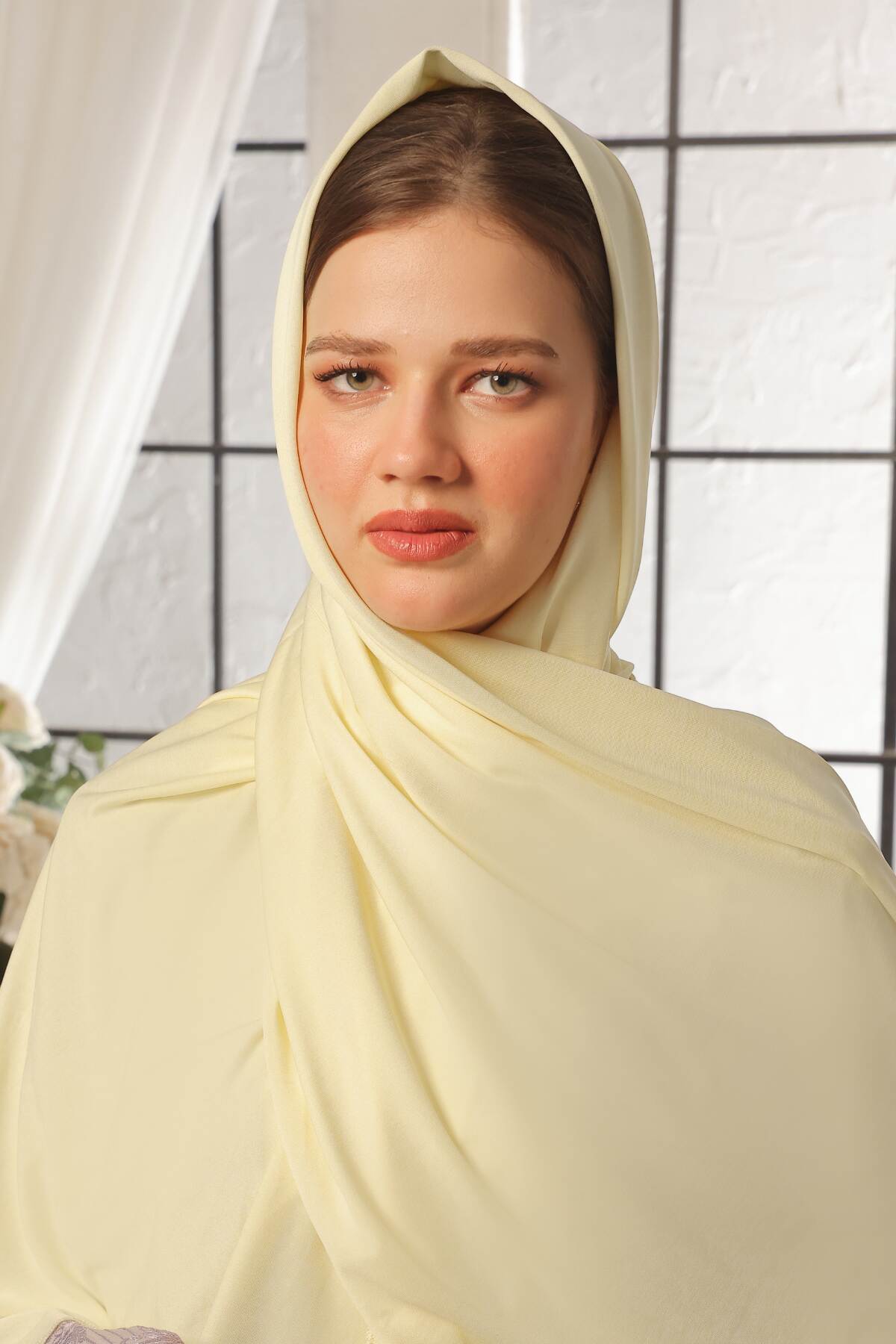 Tan Yellow Jersey Hijab