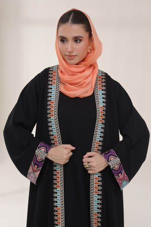 Tatreez Cross-Stitch Embroidered Abaya