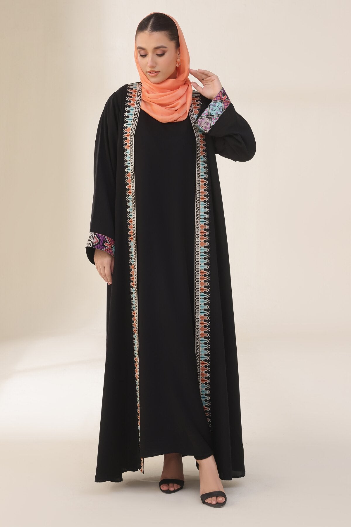 Tatreez Cross-Stitch Embroidered Abaya