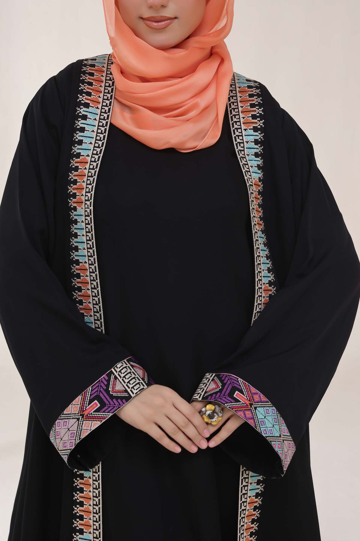 Tatreez Cross-Stitch Embroidered Abaya