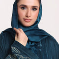 Teal Blue Silk Hijab