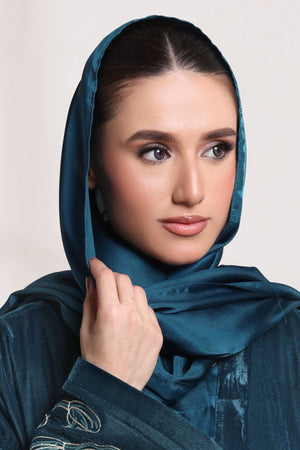 Teal Blue Silk Hijab