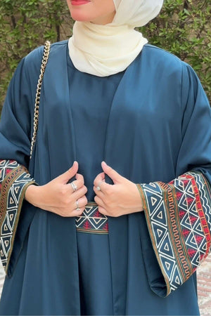 Teal Blue Kimono Abaya