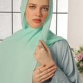 Turquoise Green Georgette Hijab
