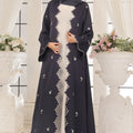 Wave Blue Embroidered Abaya