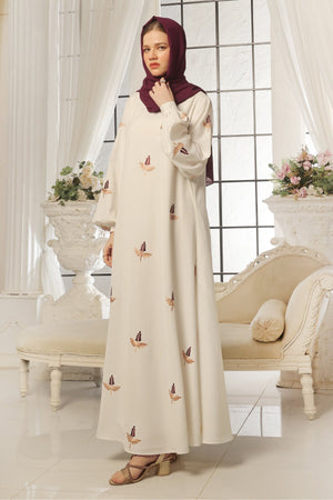 White Festive Abaya