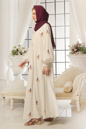 White Festive Abaya
