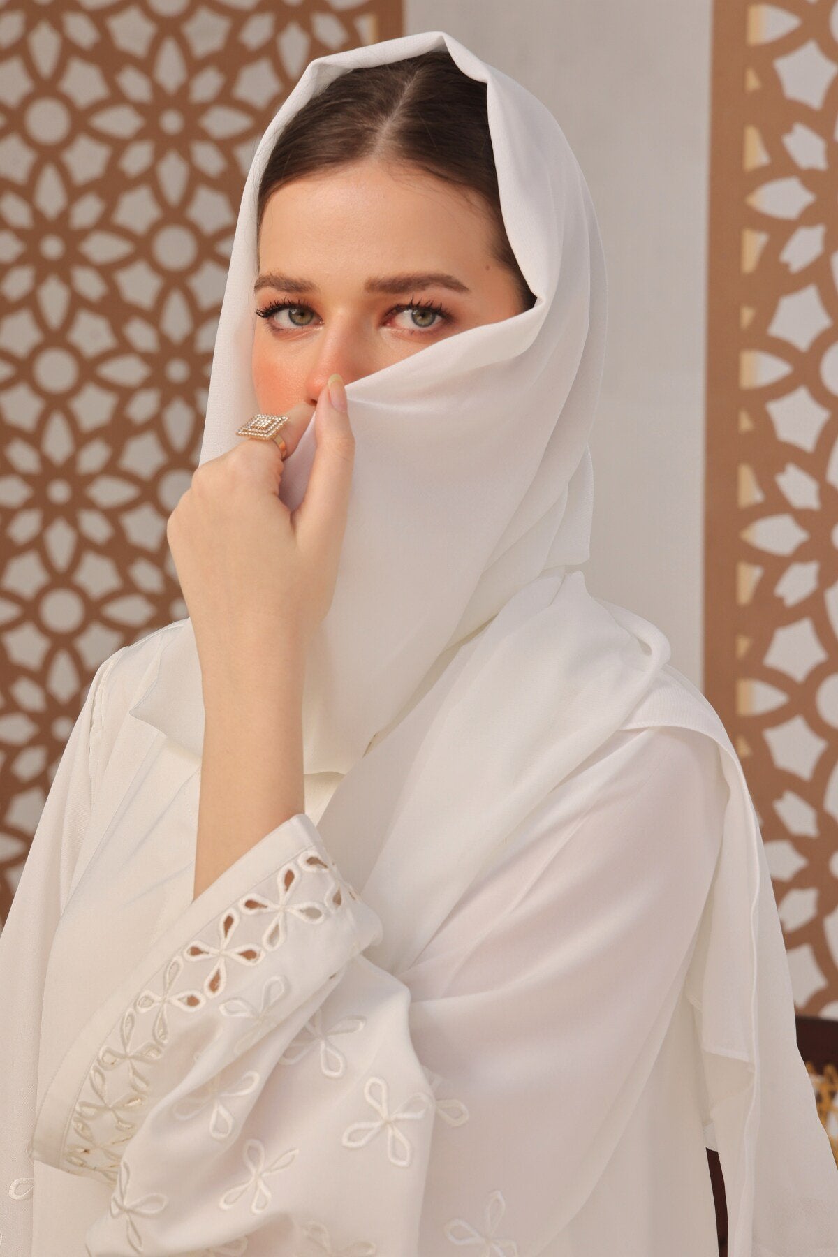 White Georgette Hijab