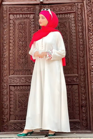 White Sakura Abaya