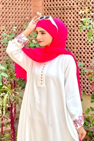White Sakura Abaya