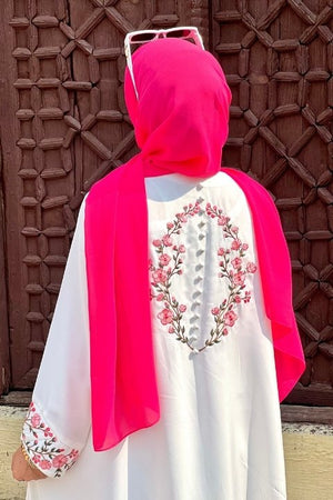 White Sakura Abaya