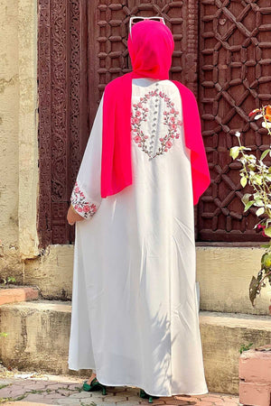 White Sakura Abaya