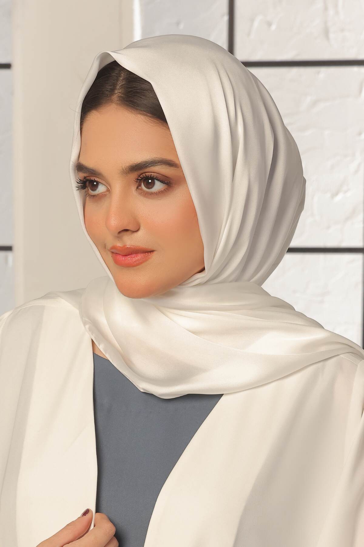 White Silk Hijab