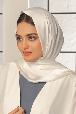 White Silk Hijab